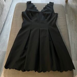 Banana Republic Elegant Black Pleated/Scalloped Dress